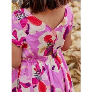 Tea Collection - Size 10 Girls - Button Back Skirted Dress Floral Burst